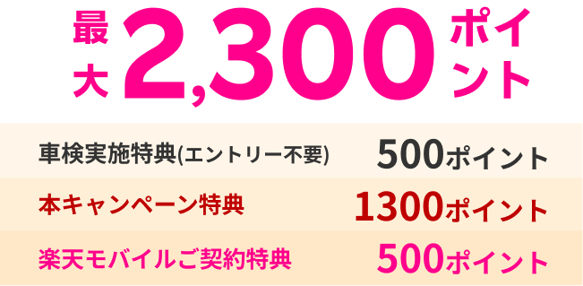 最大2,300ポイント
