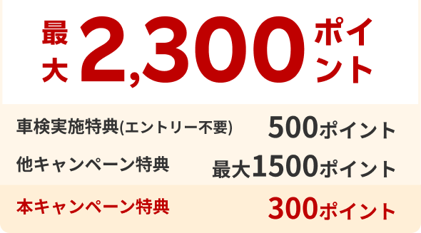 合計2,300ポイント