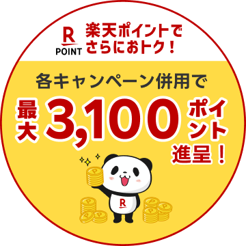 各キャンペーン併用で最大3100ポイント進呈